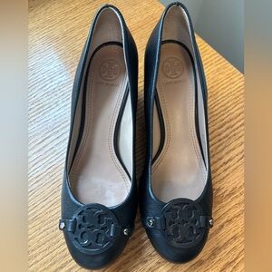 Tory Burch Black Wedge Heels
